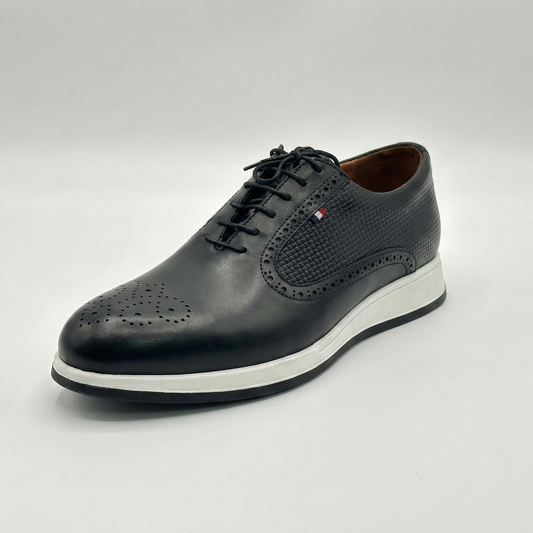 Derby Hybride Bleu Marine Cuir - Chaussures Homme Smart Casual