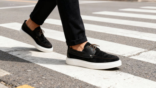 Mocassins Plateforme Bicolore - Noir & Blanc